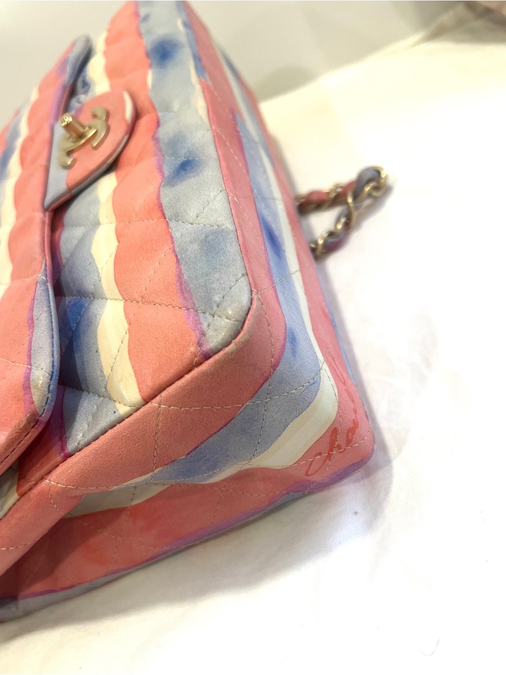 Collector‼️ Chanel Classic Jumbo Watercolor Single Flap Bag - Picture 12 of 15